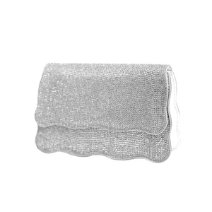 Silver Bling Wavy Edge Shape Crossbody Evening Bag, is an excellent addition to your attire to show your trendy choice for carrying on the special occasion with your handy stuff. It is perfectly lightweight and easy to move throughout the whole day. You'll look glowing and the ultimate fashionista while carrying this trendy Crossbody Evening Bag. The wavy edge makes it stand out and beautiful.