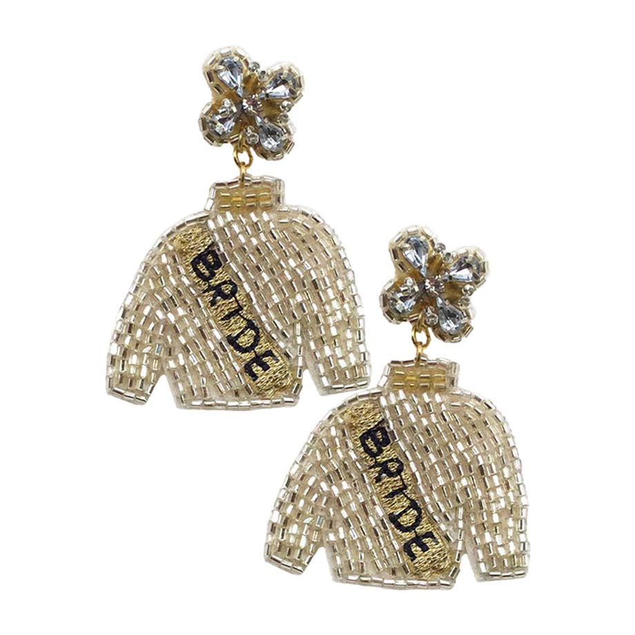 Silver Bride Felt Back Beaded Suit Dangle Earrings, are beautifully crafted earrings that dangle on your earlobes with a perfect glow to make you stand out and show your unique and beautiful look everywhere, every time. Put on a pop of color to complete your ensemble in a gorgeous way. Perfect for adding just the right amount of shimmer & shine and a touch of perfect class to any occasion.