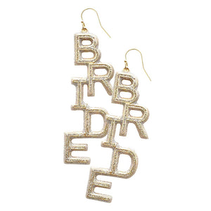 Silver Bride Message Drop Down Earrings, is an awesome gift idea for the bride to make her surprised with this beautiful message earring. Perfect choice for the wedding, reception, anniversary, thank you, special occasion, bachelorette Party and wedding shower, etc. to have a unique and beautiful look with the wedding or special outfit. Its gorgeous glow attracts the attention of the crowd of the occasio