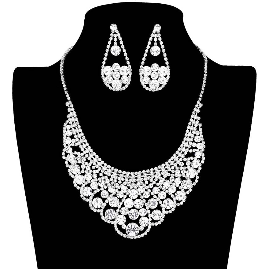 Gold Bubble Stone Cluster Rhinestone Necklace, is a stunning jewelry set that will sparkle all night long making you shine like a diamond on special occasions. Wear together or separate according to your event with different outfits to add perfect luxe and class with incomparable beauty. Simple sophistication makes a stand-out addition to your collection designed to accent the neckline and add a gorgeous stylish glow to any special outfit in style.