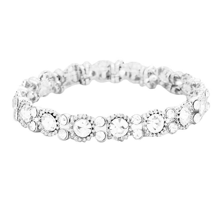 Silver Bubbly Crystal Round Evening Bracelet, Crystal bubbly Stunning Evening bracelet is sure to get you noticed, adds a gorgeous glow to any outfit. perfect for a night out on the town or a black tie party, ideal for Special Occasion, Prom or an Evening out. Awesome gift for birthday, Anniversary, Valentine’s Day or any special occasion, Thank you Gift.