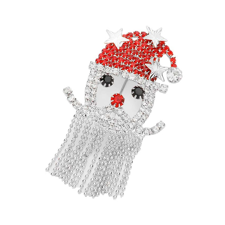 Silver Crystal Santa Claus Fringe Beard Pin Brooch, drag the best attention to you at the Christmas party & make you stand out with this beautiful Santa Clause Beard Pin Brooch. This Christmas-themed Brooch is perfect to show off your trendy choice. It fits your lifestyle with seasonal perfection & makes you more confident.