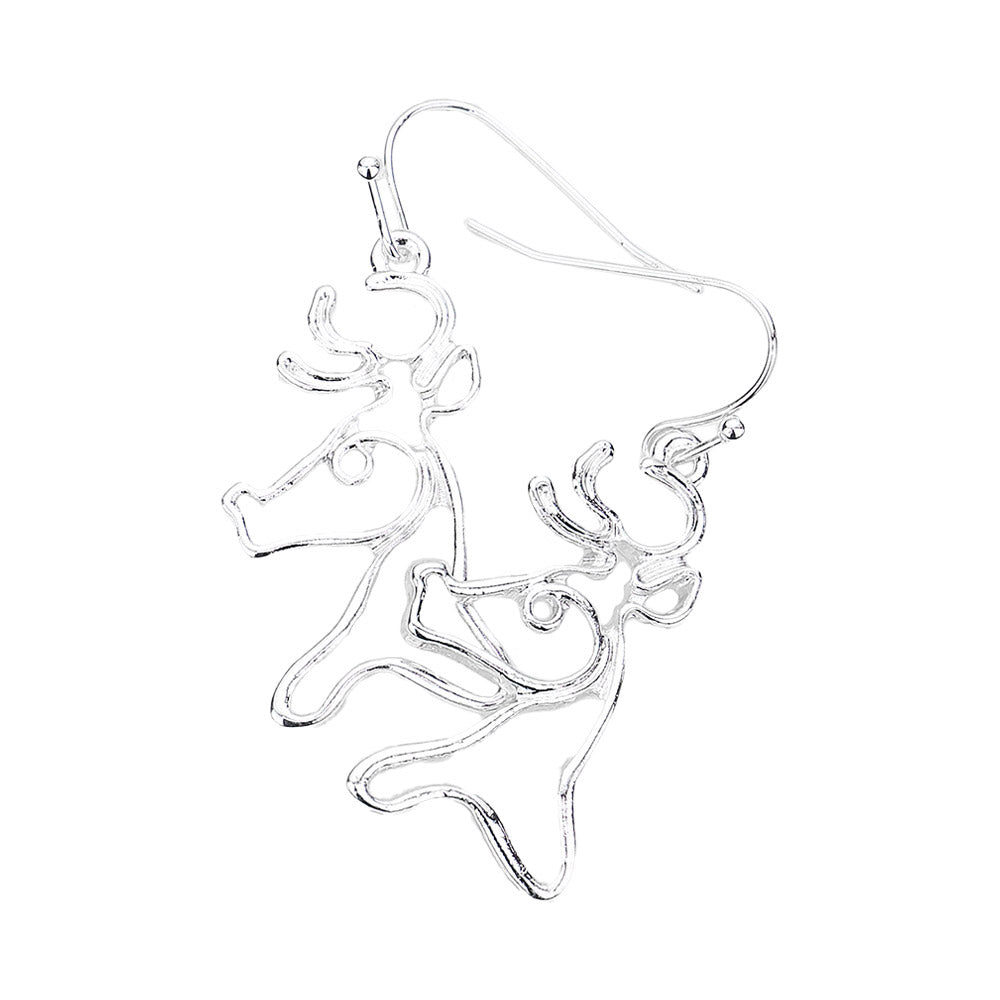 Silver Deer Metal Wire Dangle Earrings, these cute designed Dangle Earrings add a gorgeous glow to any outfit with a classy look. Jewelry that fits your lifestyle and makes your day awesome! They will dangle on your earlobes to bring a smile of joy. A beautiful Birthday Gift, Anniversary Gift, Mother's Day Gift, Anniversary Gift, Graduation Gift, Prom Jewelry, Just Because Gift, Thank you, Gift. Have beautiful moments with a glow!