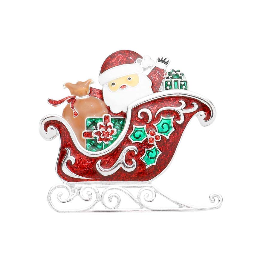 Silver Glitter Santa Claus Pin Brooch, an awesome and attractively crafted design adds a gorgeous glow to any outfit this Christmas. Jewelry that fits your lifestyle with seasonal perfection. Show your trendy side with this trendy Christmas-themed Glitter Santa Clause Christmas Pin Brooch. Make yourself more confident!