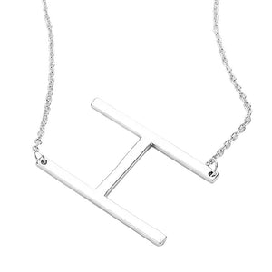 Silver H Monogram Metal Pendant Necklace. Beautifully crafted design adds a gorgeous glow to any outfit. Jewelry that fits your lifestyle! Perfect Birthday Gift, Anniversary Gift, Mother's Day Gift, Anniversary Gift, Graduation Gift, Prom Jewelry, Just Because Gift, Thank you Gift.