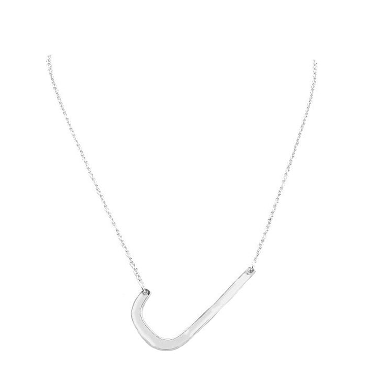 Silver J Monogram Metal Pendant Necklace. Beautifully crafted design adds a gorgeous glow to any outfit. Jewelry that fits your lifestyle! Perfect Birthday Gift, Anniversary Gift, Mother's Day Gift, Anniversary Gift, Graduation Gift, Prom Jewelry, Just Because Gift, Thank you Gift.