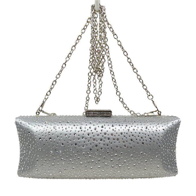 Silver Luxury Satin Evening Handbag Clutch Bag Bridal Party Purse, is the perfect choice to carry on the special occasion with your handy stuff. It is lightweight and easy to carry throughout the whole day. You'll look like the ultimate fashionista carrying this trendy clutch Bag. The beautiful design makes it stunning and will increase your beauty to a greater extent making you stand out from the crowd. 