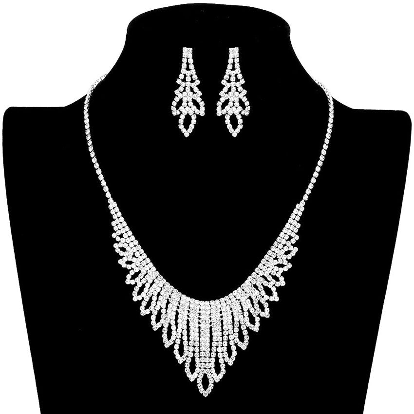  Silver Marquise Pointed Rhinestone Pave Necklace, Get ready with these rhinestone Pave Necklace, put on a pop of color to complete your ensemble. Perfect for adding just the right amount of shimmer & shine and a touch of class to special events. Wearing this pave necklace will make you look like extra glamor. Perfect Birthday Gift, Anniversary Gift, Mother's Day Gift, Valentine's Day Gift.