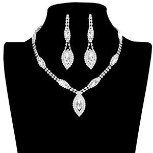 Silver Trendy Marquise Stone Accented Rhinestone Necklace, get ready with this rhinestone necklace to receive the best compliments on any special occasion. Put on a pop of color to complete your ensemble and make you stand out on special occasions. Awesome gift for anniversaries, Valentine’s Day, or any special occasion.
