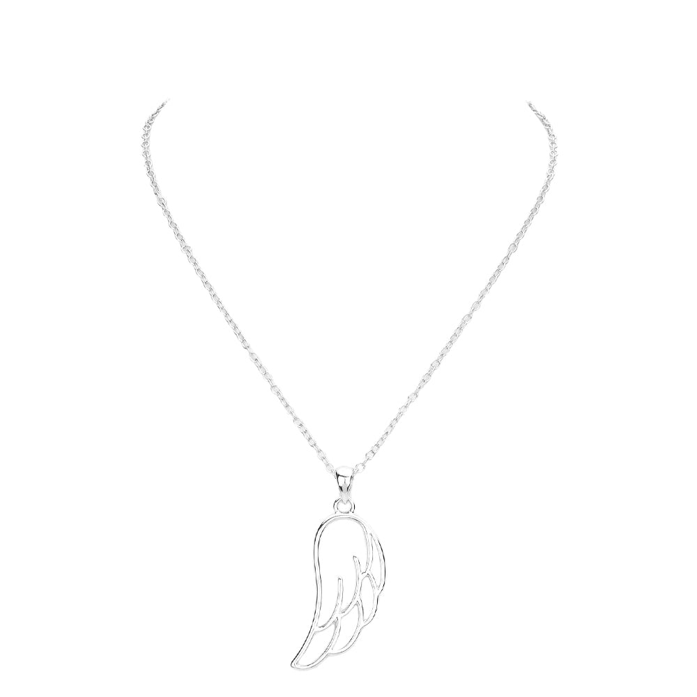 Silver Metal Cut Out Wing Pendant Necklace, is crafted nicely to show on your beauty with a glow and attracts the crowd to draw attention to you. These metal cut earrings are an excellent idea to show your class and the perfect choice for any occasion. It makes you stand out with a unique look adding a pop of pretty color. Enhance your attire with these vibrant earrings to show off your fun trendsetting style.