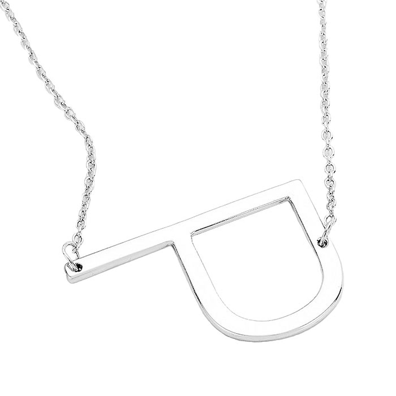 P Monogram Metal Pendant Necklace