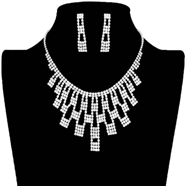 Silver Rhinestone Pave Necklace, get ready with this rhinestone pave necklace to receive the best compliments on any special occasion. Put on a pop of color to complete your ensemble and make you stand out on special occasions. Awesome gift for birthdays, anniversaries, Valentine‚Äö√Ñ√¥s Day, or any special occasion.