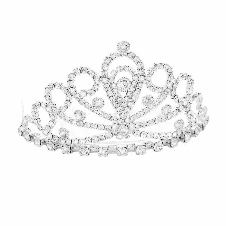 Silver Round Floral Crystal Rhinestone Princess Mini Tiara. Elegant and sparkling, this tiara features stones and an artistic floral design. Makes You More Eye-catching in the Crowd. Suitable for Wedding, Engagement, Prom, Dinner Party, Birthday Party, Any Occasion You Want to Be More Charming.. Perfect for adding just the right amount of shimmer & shine, will add a touch of class, beauty and style to your special events, embellished stone to keep your hair sparkling all day & all night long.