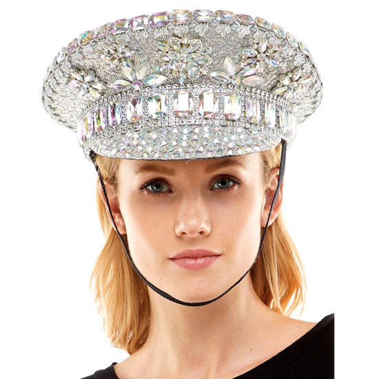 Silver Sequin Studded Bling Hat. This Bling hat with Halloween themed is Open top design offers great ventilation and heat dissipation. Features a roll-up function; incredibly convenient as it is foldable for easy storage or for taking on the go while traveling. This Summer sun hat is perfect for walking along the beach, hanging by the pool, or any other outdoor. activities. 
