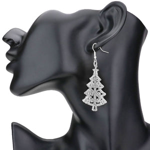 Silver Sparkle Christmas Tree Dangle Earrings, are you looking for some cute and fun earrings for Christmas? You'll love these sparkle Christmas Tree earrings. These cute Christmas earrings will complete your Christmas costumes. They will make the moments more beautiful and memorable! Sparkle Dangle earrings can be used for Christmas, New Year parties, and other joyous occasions. Awesome gift idea to give someone who loves the magic of Christmas.