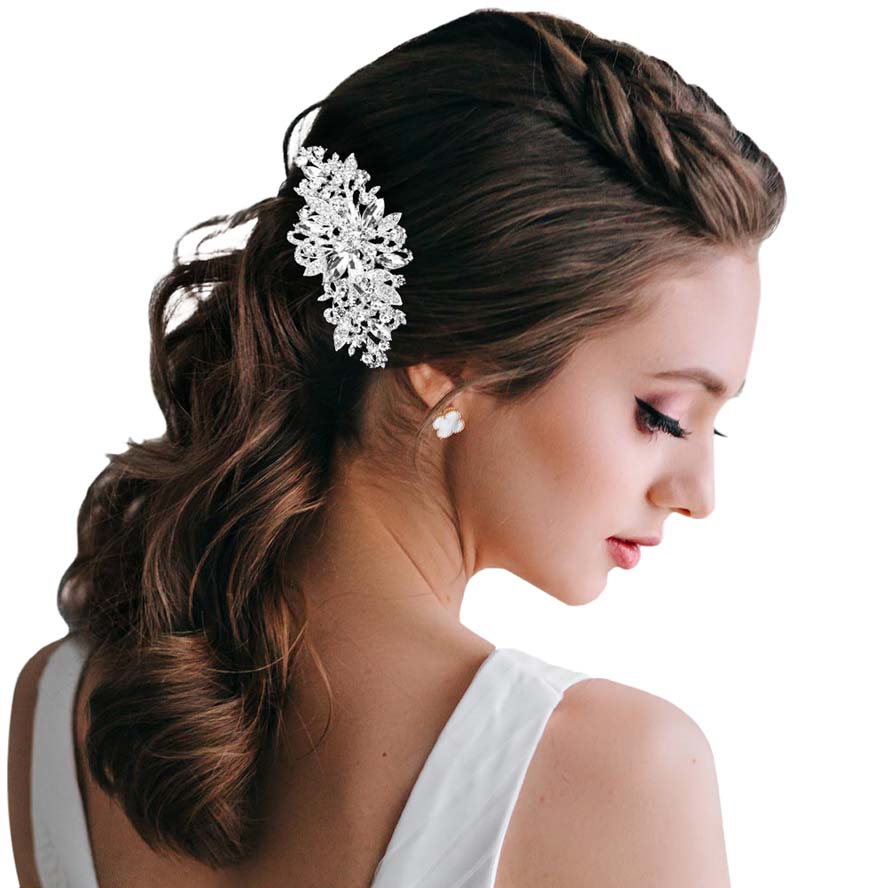 AB Gold Stone Embellished Leaf Hair Comb, amps up your hairstyle with a glamorous look as you are with this Rhinestone leaf hair comb! Add spectacular sparkle to your hair that brightens your moments with joy. Perfect for adding just the right amount of shimmer & shine on special occasions. It will add a touch of class, beauty, and style to your wedding, prom, and special events.