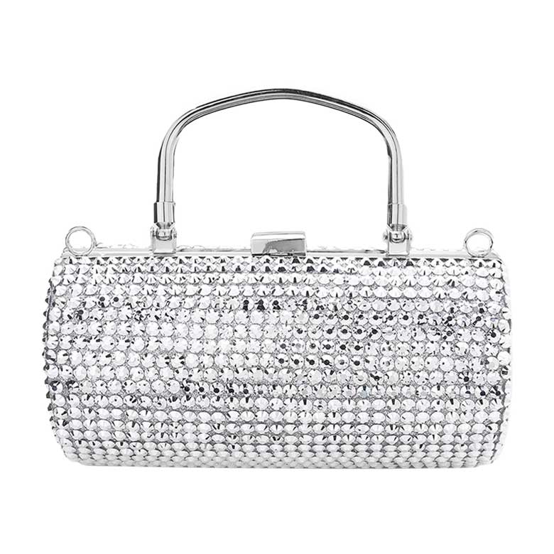 Solid Black Crystal Clutch Bags & Handbags for Women