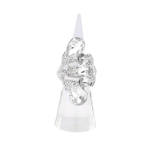 Silver Teardrop Accented Stretch Ring, The beautiful Teardrop Accented Stretch Ring has a beautiful charm that attracts eyesight and leads to a smile or two. Perfect for adding just the right amount of shimmer & shine and a touch of class to any special events or occasion. These are Perfect for any occasion gift.
