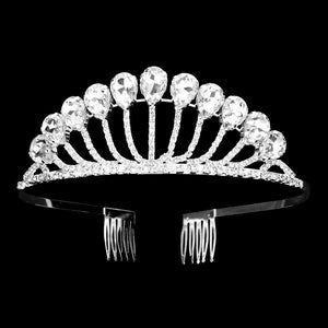 Silver Teardrop Stone Accented Princess Tiara, this teardrop stone princess tiara is made of awesome teardrop stones that make you more gorgeous and luxurious on special occasions. This jeweled tiara is the perfect accessory for various formal occasions:  These Perfect Gifts, Anniversary Gifts, and Graduation Gifts.