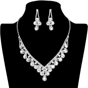 Silver Teardrop Stone Accented Rhinestone Pave Necklace. Get ready with these jewellery sets, put on a pop of shine to complete your ensemble. Stunning pave necklace will sparkle all night long making you shine out like a diamond. Perfect for adding just the right amount of shimmer and a touch of class to special events. These classy necklaces are perfect for Party, Wedding and Evening. Awesome gift for birthday, Anniversary, Valentine’s Day or any special occasion.