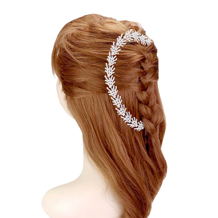 Silver Twig Rhinestone Pave Vine Hair Comb. Perfect for adding just the right amount of shimmer & shine, will add a touch of class, beauty and style to your wedding, prom, special events, Rhinestone Pave Vine to keep your hair sparkling all day & all night long. The elegant design will enhance your beauty, attracting everyone's attention and transforming you into a bright star to wear with this hair comb.