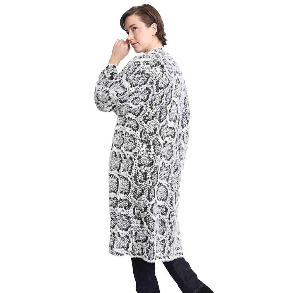 Snake Tiger Patterned Bell Sleeves Cardigan Outwear Cover Up, the perfect accessory, luxurious, trendy, super soft chic capelet, keeps you warm & toasty. You can throw it on over so many pieces elevating any casual outfit! Perfect Gift Birthday, Holiday, Christmas, Anniversary, Wife, Mom, Special Occasion