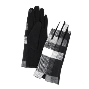 Soft Classic Plaid Smart Gloves Screen Touch Gloves