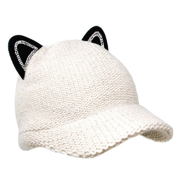 Cozy Solid White Cat Ear Slouchy Newsboy Cap Solid White Cat Ear Slouchy Cap Winter Hat, reach for this toasty hat to keep you incredibly warm when running out the door. Accessorize with this cat ear hat, it's the autumnal touch finish your outfit in style. Perfect Gift Birthday, Christmas, Night Out, Cold Weather, Valentine's Day
