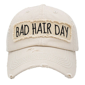 Stone Distressed Bad Hair Day Baseball Cap, cool vintage cap turns your bad hair day into a good day. Faded color, embroidered patch and contrast stitching cap with fun statement will be your favorite. Birthday Gift, Mother's Day Gift, Anniversary Gift, Thank you Gift, Regalo Cumpleanos, Regalo Dia de la Madre, Sports Day 