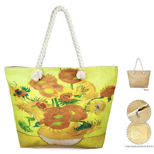 Sunflower Tote Bag Vibrant Beach Bag whether you are out shopping, at the pool or beach, this bright tote bag is the perfect accessory. Spacious enough for carrying all your essentials. Birthday Gift, Anniversary Gift, Sunflowers by Vincent Van Gogh Print Beach Tote Bag, Mother's Day Gift, Soft Rope Handles The Must Have Accessory! 