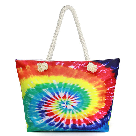 Multi Color Tie Dye Beach Bag Shopper Bag Vibrant Beach Tote Bag great whether you are out shopping, going to the pool or beach, this bright tote bag is the perfect accessory. Spacious enough for carrying all your essentials. Great Beach, Vacation, Pool, Birthday Gift, Anniversary Gift, Chic Multi Tie Dye Beach Bag, Soft Rope Handles The Must Have Accessory! 