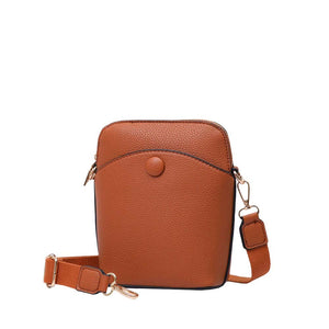 Tan Pebbled Faux Leather Mini Crossbody Bag, is a beautiful and useful addition to your attire that amps up your confidence and beauty to a greater extent. You can carry all of your handy stuff all together in this mini crossbody bag. The beautiful color variations make it cool and more attractive while carrying. The Crossbody bag comes in a Solid color that will go with any outfit in perfect style.