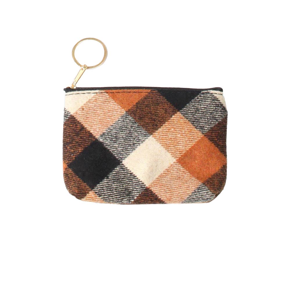 Tan Plaid Check Coin Card Purse, is the ultimate solution to your style and handy accessories both. You can bear money, credit cards, watch, phone, etc. without any hassle. It's also the perfect gift for Birthdays, holidays, Christmas, New Year, etc. Its stylish look and comfortability make it different from other purses. Stay smart and trendy.