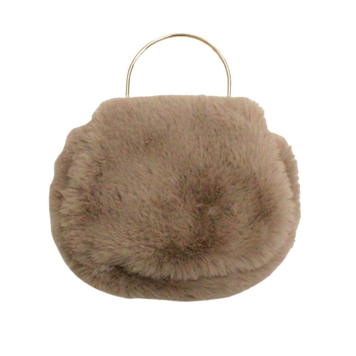 Tan Solid Faux Fur Tote Crossbody Bag. This high quality Tote Crossbody Bag is both unique and stylish. Suitable for money, credit cards, keys or coins and many more things, light and gorgeous. perfectly lightweight to carry around all day. Look like the ultimate fashionista carrying this trendy faux fur Tote Crossbody Bag! Perfect Birthday Gift, Anniversary Gift, Mother's Day Gift, Graduation Gift, Valentine's Day Gift.