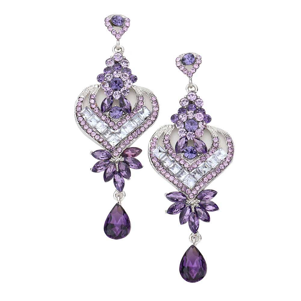 Tanzanite Glass Crystal Heart Teardrop Evening Earrings. Look like the ultimate fashionista with these Earrings! Add something special to your outfit ! special It will be your new favorite accessory. Perfect Birthday Gift, Anniversary Gift, Mother's Day Gift, Graduation Gift, Prom Jewelry, Just Because Gift, Thank you Gift.