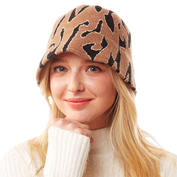Ivory Animal Patterned Soft Fabric Bucket Hat. Show your trendy side with this chic animal print hat. Have fun and look Stylish. Great for covering up when you are having a bad hair day, perfect for protecting you from the sun, rain, wind, snow, beach, pool, camping or any outdoor activities.