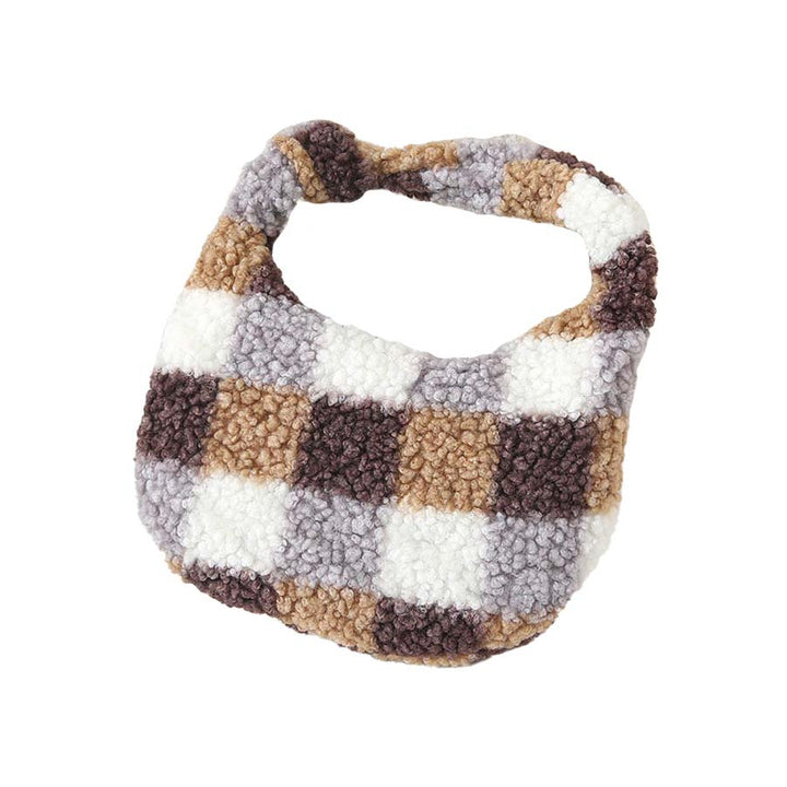 Taupe Checker Pattern Teddy Bear Faux Fur Mini Tote Bag, is a cute and beautiful mini tote bag that enriches your accessory collection and amps up your outlook with a beautiful checker pattern. It perfectly goes with any outfit in any style. Easy to carry and keep your handy items safe and secure. Nice color variation gives you the opportunity to match the tote up with any ensemble, any time, and anywhere.