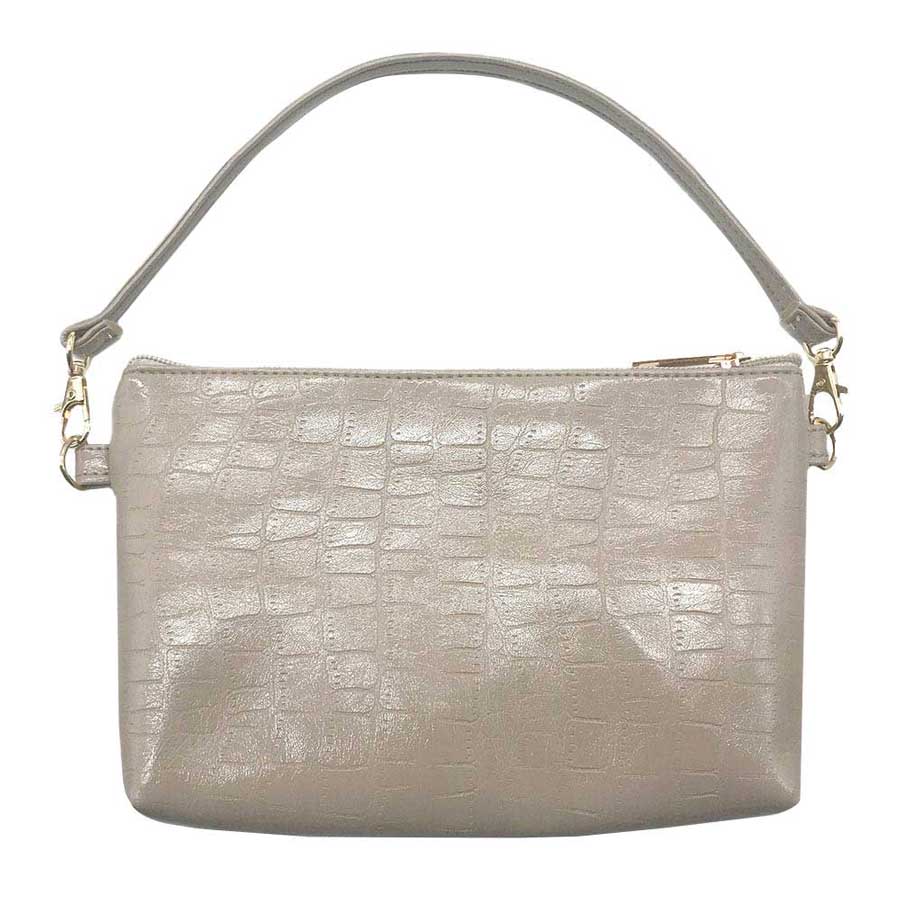 Taupe Crocodile Patterned Tote Bag. This high quality Tote Bag is both unique and stylish. perfect for money, credit cards, keys or coins and many more things, light and gorgeous. perfectly lightweight to carry around all day. Look like the ultimate fashionista carrying this trendy Crocodile Patterned Tote Bag.