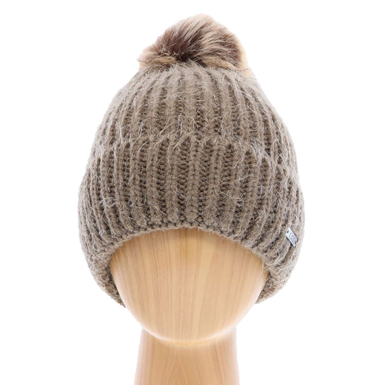 Taupe Faux Fur Pom Pom Cuffed Single Layered Beanie Hat, Before running out the door into the cool air, you’ll want to reach for this toasty beanie to keep you incredibly warm. Whenever you wear this beanie hat, you'll look like the ultimate fashionista. Accessorize the fun way with this single layered pom pom hat which gives you the autumnal touch that you need to finish your outfit in style. Perfect Gift for Birthdays, Christmas, holidays, anniversaries, Valentine’s Day, etc. 