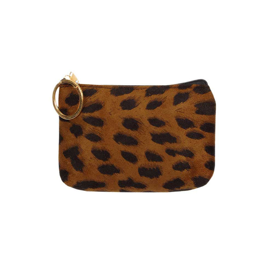 Taupe Leopard Coin Card Purse. Perfect for makeup, money, credit cards, keys or coins, comes with a wristlet for easy carrying, light and simple. Put it in your bag and find it quickly with it's bright colors. Great for running small errands while keeping your hands free. This fashionable leopard bag will be your new favorite accessory. Perfect Birthday Gift, Mother's Day Gift, Graduation Gift or any other events.