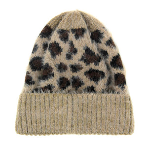 Taupe Leopard Pattern Hat Brown Leopard Beanie Hat Leopard Winter Hat grab this toasty hat to keep you incredibly warm when running out the door. Accessorize with this cat ear hat, it's the autumnal touch finish your outfit. Best Gift Birthday, Christmas, Anniversary, Valentine's Day, Wife, Mom, Sister