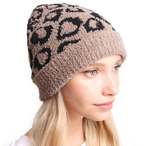 Taupe Leopard Patterned Soft Knit Beanie Hat, before running out the door into the cool air, you’ll want to reach for this toasty beanie to keep yourself warm. Accessorize the fun way with this beanie. It's the autumnal touch you need to finish your outfit in style. An awesome winter gift accessory for Birthday, Christmas, Stocking Stuffer, Secret Santa, Holiday, Anniversary, Valentine's Day, etc. Happy winter!