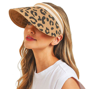 Taupe Leopard Patterned Visor Hat. Eco-friendly visor whether you’re basking under the sun at the beach, the pool, kicking back with friends at the lake, a great hat can keep you cool and comfortable even when the sun is high in the sky. Perfect Birthday , Mother's Day , Anniversary , Vacation Getaway, Valentines Day Gift.