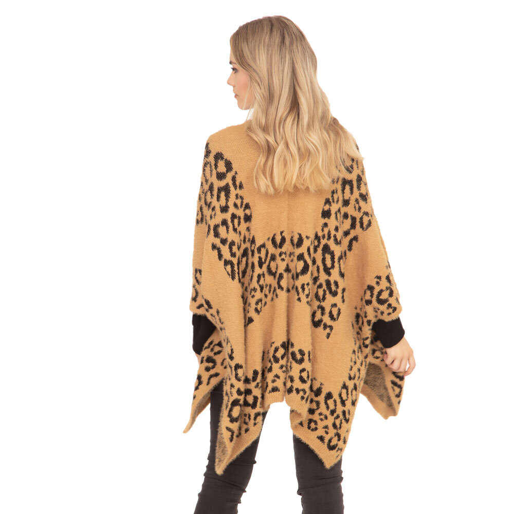 Leopard Printed Animal Pattern Design Soft Poncho Outwear Shawl Cape Vest, the perfect accessory, luxurious, trendy, super soft chic capelet, keeps you warm & toasty. You can throw it on over so many pieces elevating any casual outfit! Perfect Gift Birthday, Holiday, Christmas, Anniversary, Wife, Mom, Special Occasion