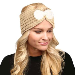 Taupe Soft Knit Accented Plush Bow Detailed Warm Winter Headband Ear Warmer, soft & furry ear warmer will shield your ears from cold winter weather ensuring all day comfort, knotted headband creates a cozy, trendy look, both comfy and fashionable with a pop of color. These are so soft and toasty you’ll want to wear them everywhere.