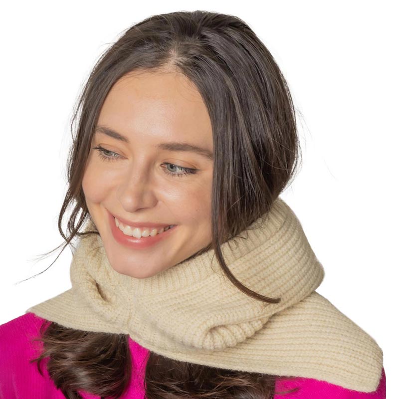 Taupe Solid Color Snood Hat, This classic snood will provide warmth in the winter. Comfortable and lightweight made with breathable fabric. The Gaiter is shaped to fit around collars and has a neck cord with toggle to ensure a comfortable fit. Fabulous and stylish knitting pattern for an all-in-one hat and snood. A hat and snood will become a favorite accessory in cold weather for every day indoor and outer. The set will be a good gift for your loved ones. Care!