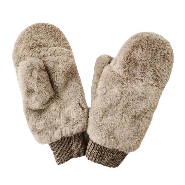 Taupe Solid Faux Fur Mitten Gloves, are warm, cozy, and beautiful mittens that will protect you from the cold weather while you're outside and amp your beauty up in perfect style. It's a comfortable, soft brushed poly stretch knit that will keep you perfectly warm and toasty. It's finished with a hint of stretch for comfort and flexibility. Wear gloves or a cover-up as a mitten to make your outfit gorgeous with luxe and comfortability.