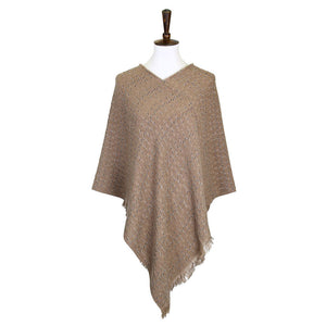 Taupe Solid Plaid Poncho, these poncho is made of soft and breathable material. It keeps you absolutely warm and stylish at the same time! Easy to pair with so many tops. Suitable for Weekend, Work, Holiday, Beach, Party, Club, Night, Evening, Date, Casual and Other Occasions in Spring, Summer, and Autumn. Throw it on over so many pieces elevating any casual outfit! Perfect Gift for Wife, Mom, Birthday, Holiday, Anniversary, Fun Night Out.