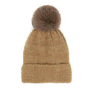 Taupe Solid Pom Pom Soft Fluffy Beanie Hat. Before running out the door into the cool air, you’ll want to reach for these toasty beanie hats to keep your hands incredibly warm. Accessorize the fun way with these beanie hats, it's the autumnal touch you need to finish your outfit in style. Awesome winter gift accessory!