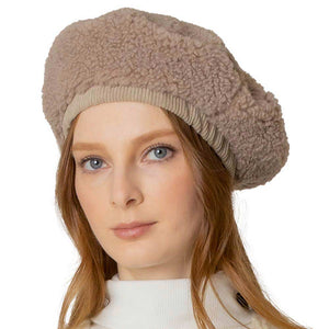 Taupe Solid Sherpa Beret Hat, is made with care and love from very soft and warm yarn that keeps you warm and toasty on cold days and on winter days out. An awesome winter gift accessory! Wear this hat to keep yourself warm in a stylish way at any place any time. The perfect gift for Birthdays, Christmas, Stocking stuffers, holidays, anniversaries, and Valentine's Day, to friends, family, and loved ones. Enjoy the winter with this Sherpa Beret Hat.